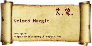 Kristó Margit névjegykártya